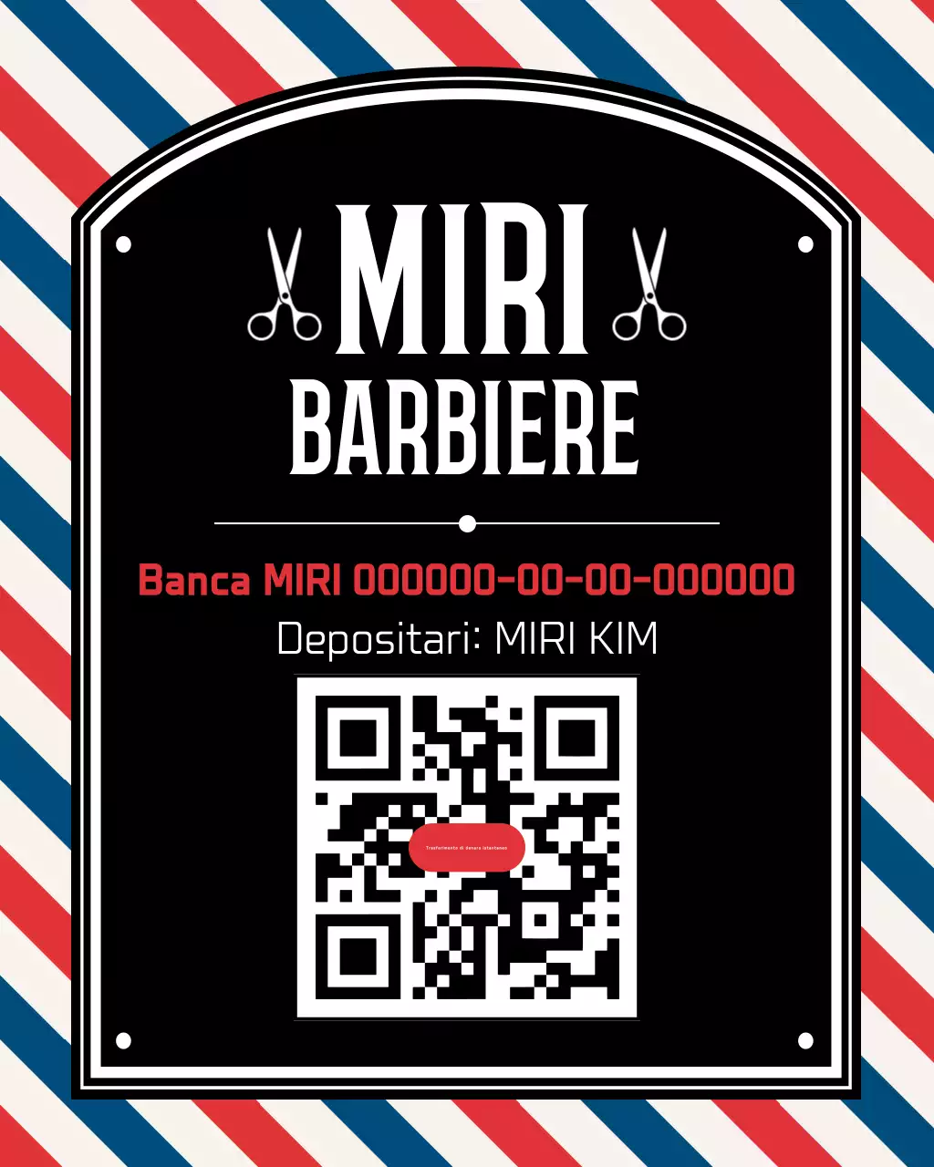 Pubblicità di un barbiere vintage rosso