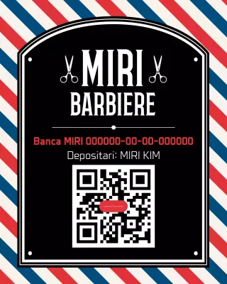 Pubblicità di un barbiere vintage rosso