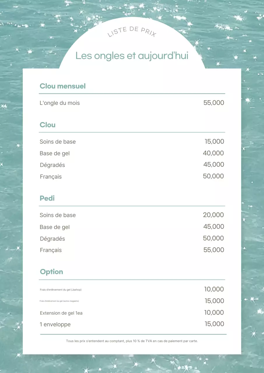 Menu d'ongles simple à la menthe