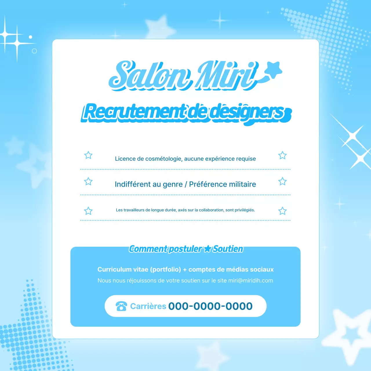 Offre d'emploi simple Sky Blue