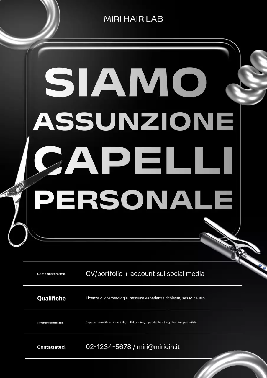 Avviso di reclutamento Black Modern