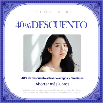 Promoción de descuento Blue Modern