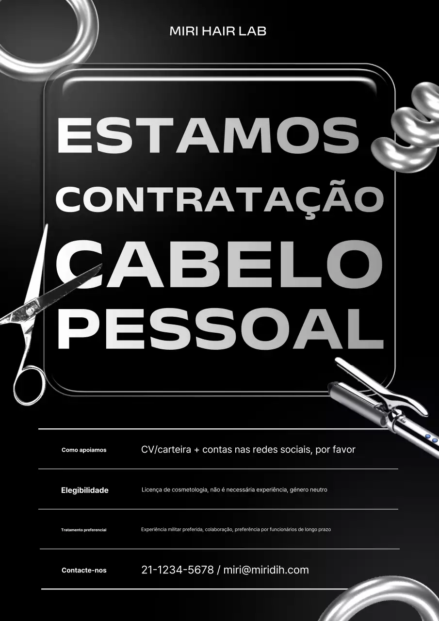 Aviso de recrutamento da Black Modern
