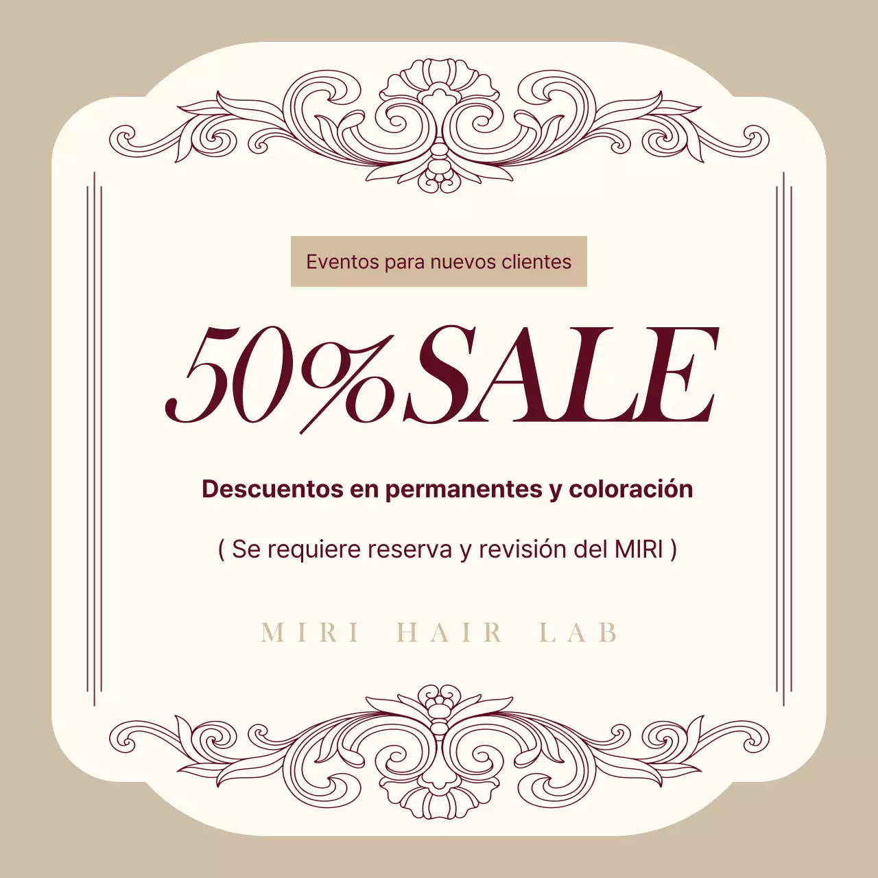 Evento de descuento clásico beige