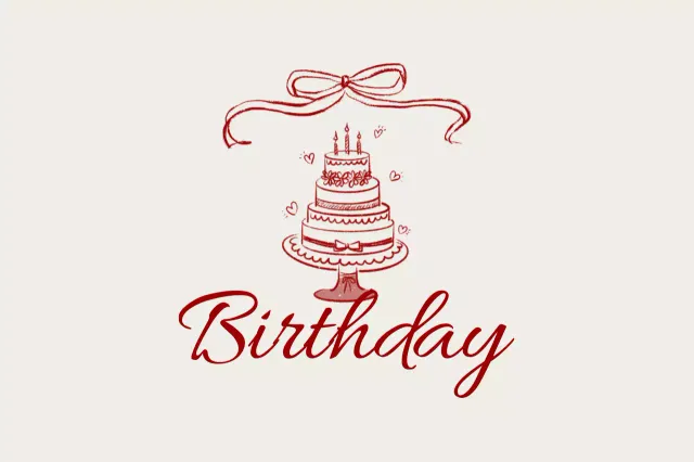 Kartu Ucapan Selamat Ulang Tahun Merah Sederhana