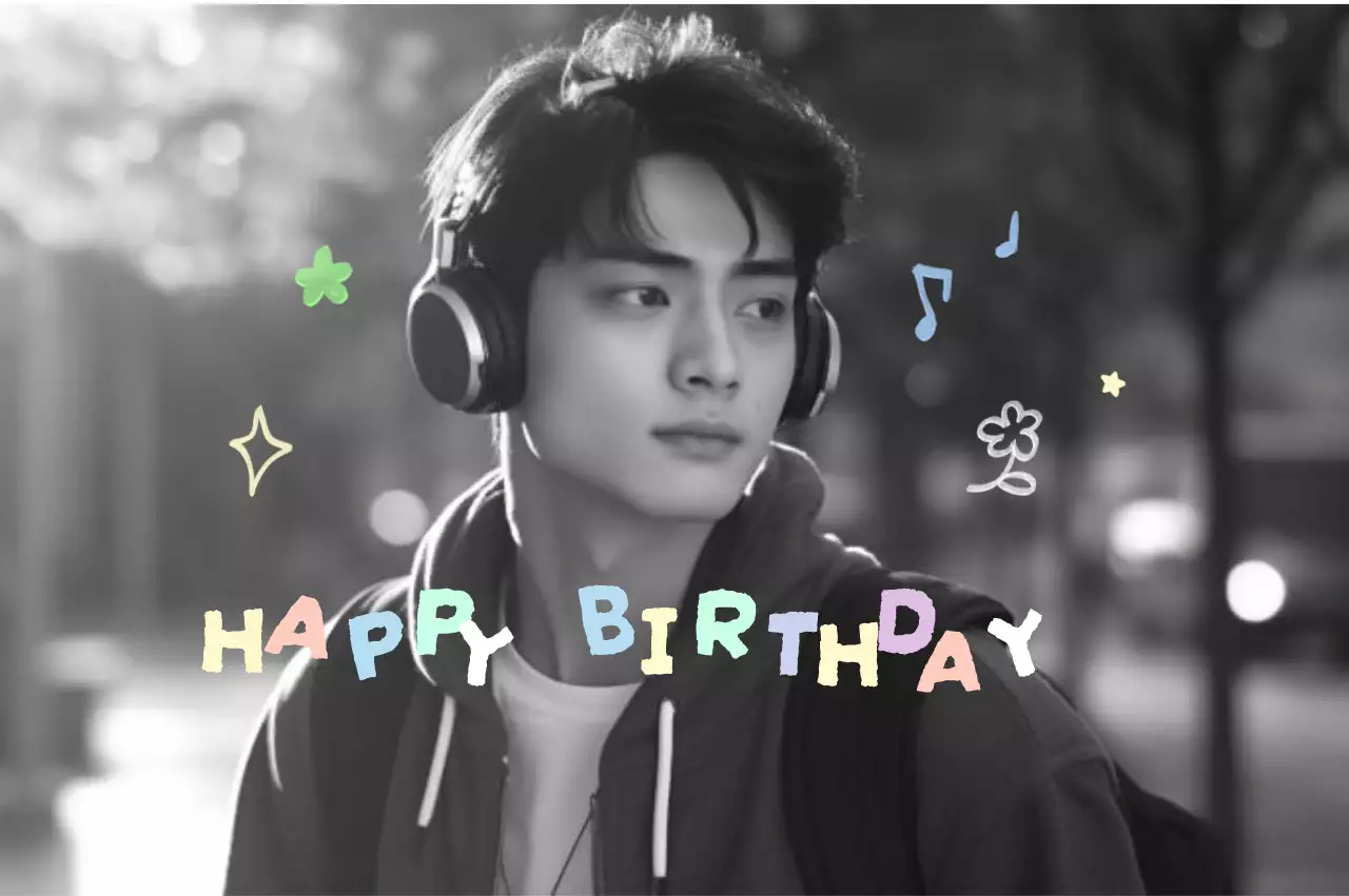 Lễ kỷ niệm sinh nhật đơn giản đen trắng