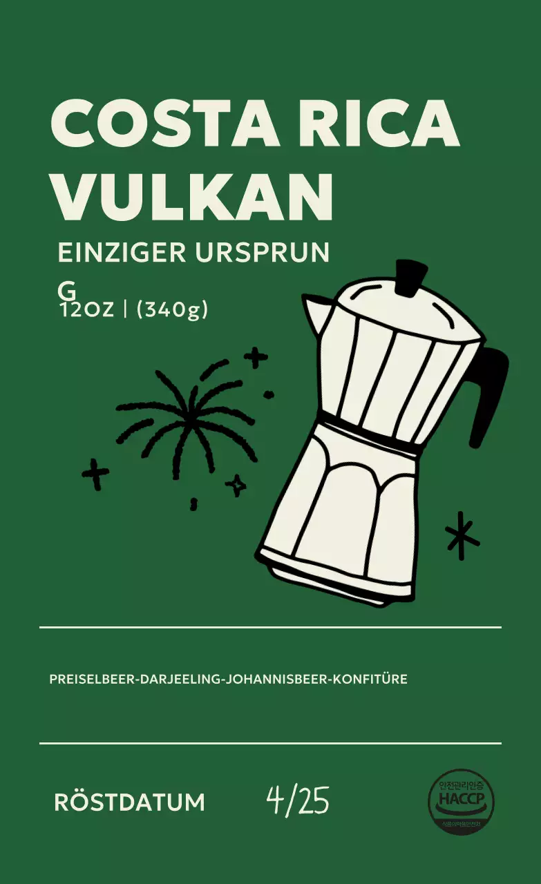 Grüne Vintage-Kaffee-Werbung