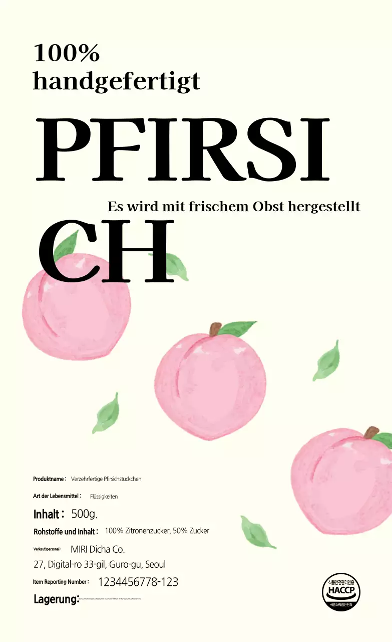 Elfenbeinfarbenes einfaches Essensposter