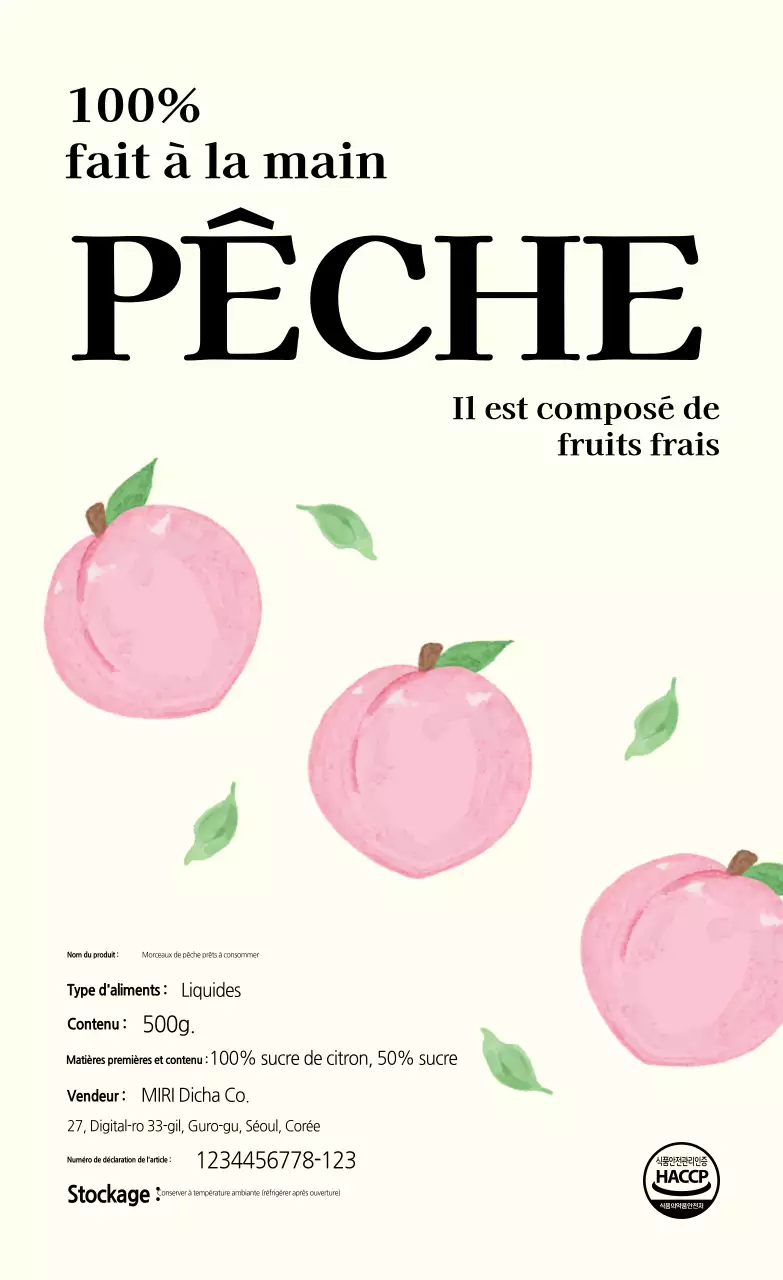 Affiche de nourriture simple en ivoire