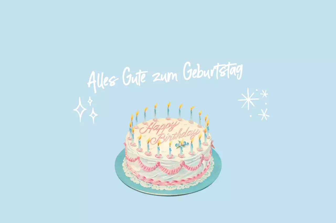 Himmelblaue einfache Geburtstagsfeier