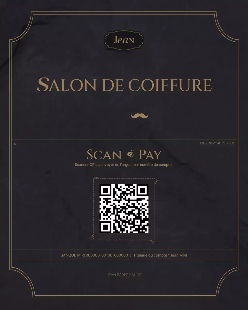 Publicité pour le salon de coiffure Black Classic