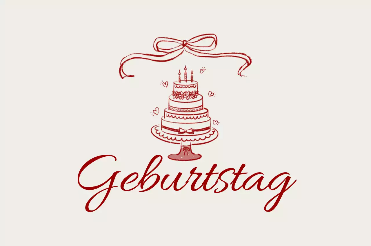 Rote einfache Geburtstagskarte