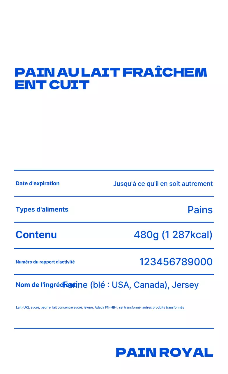 Présentation des produits Blue Simple Bakery