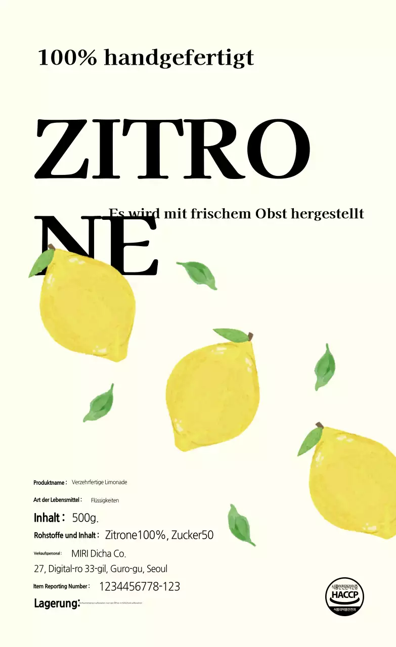 Elfenbeinfarbenes einfaches Essensposter