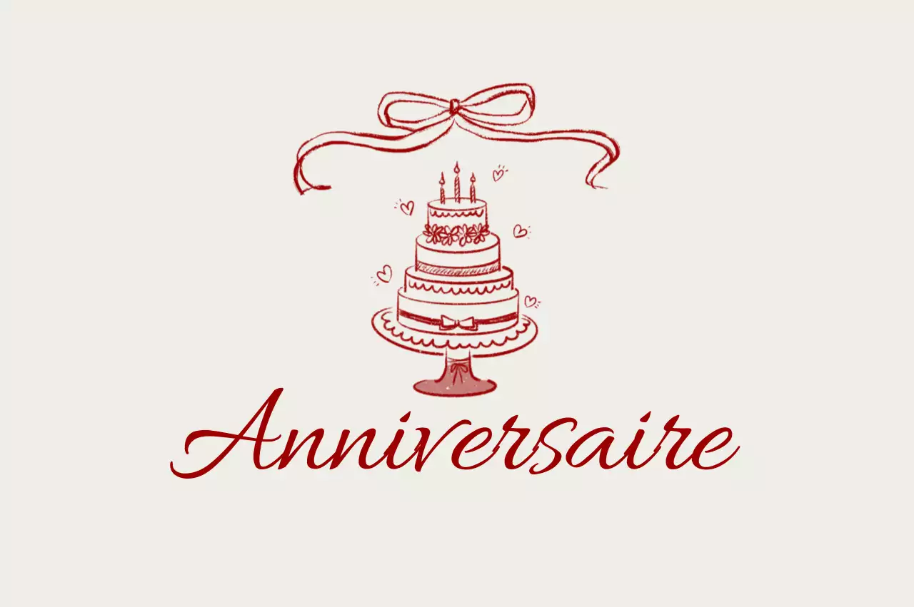 Carte d'anniversaire simple rouge
