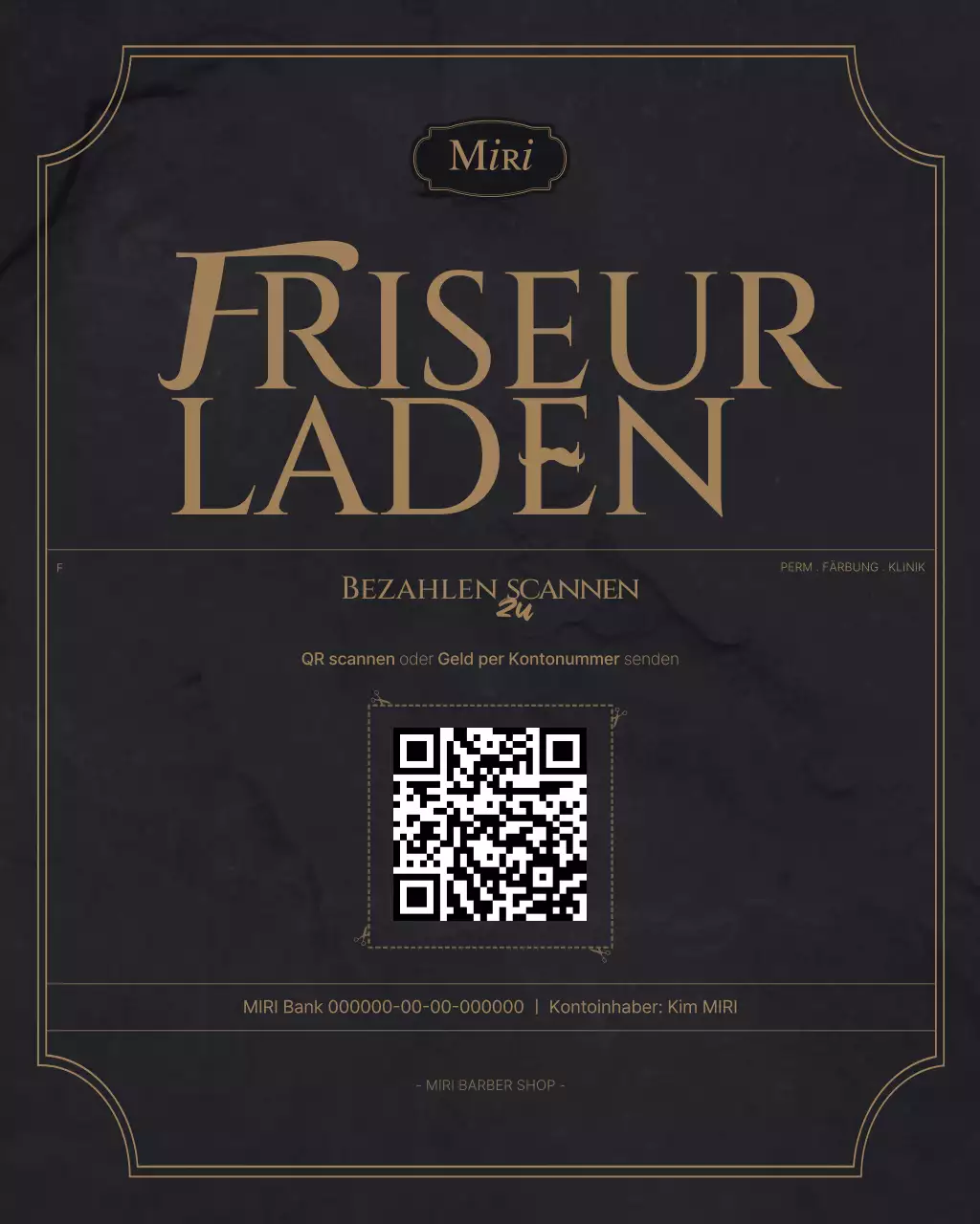 Schwarze klassische Barbershop-Werbung