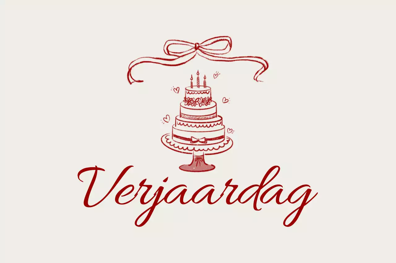 Rode eenvoudige verjaardagskaart