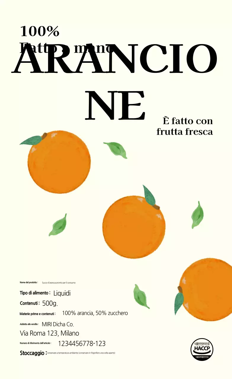 Poster di cibo semplice in avorio