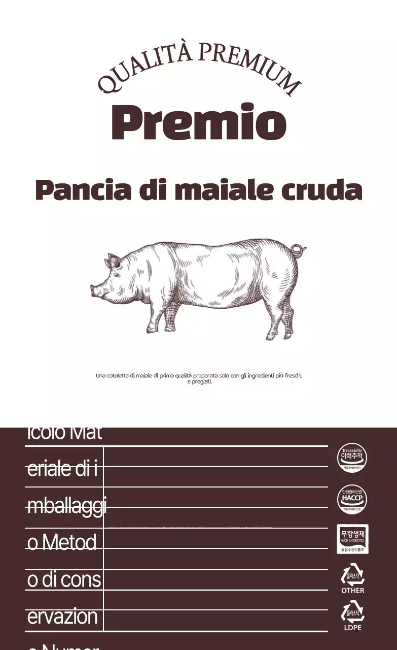 Imballaggio alimentare tradizionale marrone