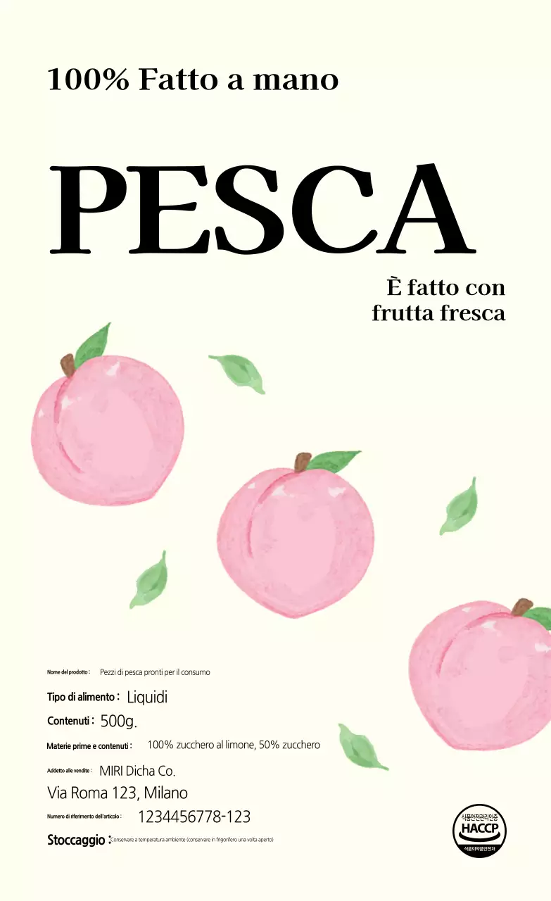 Poster di cibo semplice in avorio