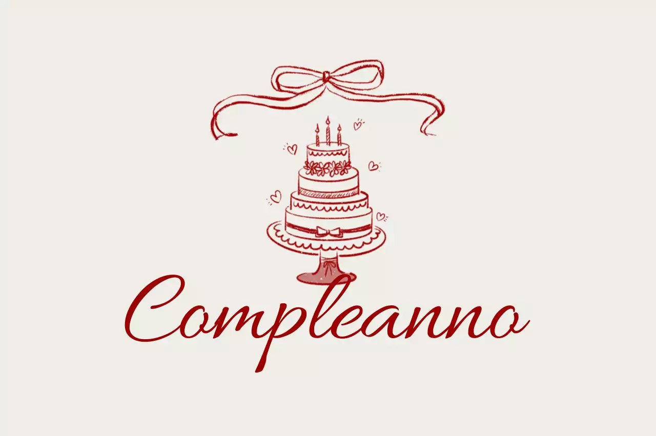 Biglietto di compleanno semplice rosso