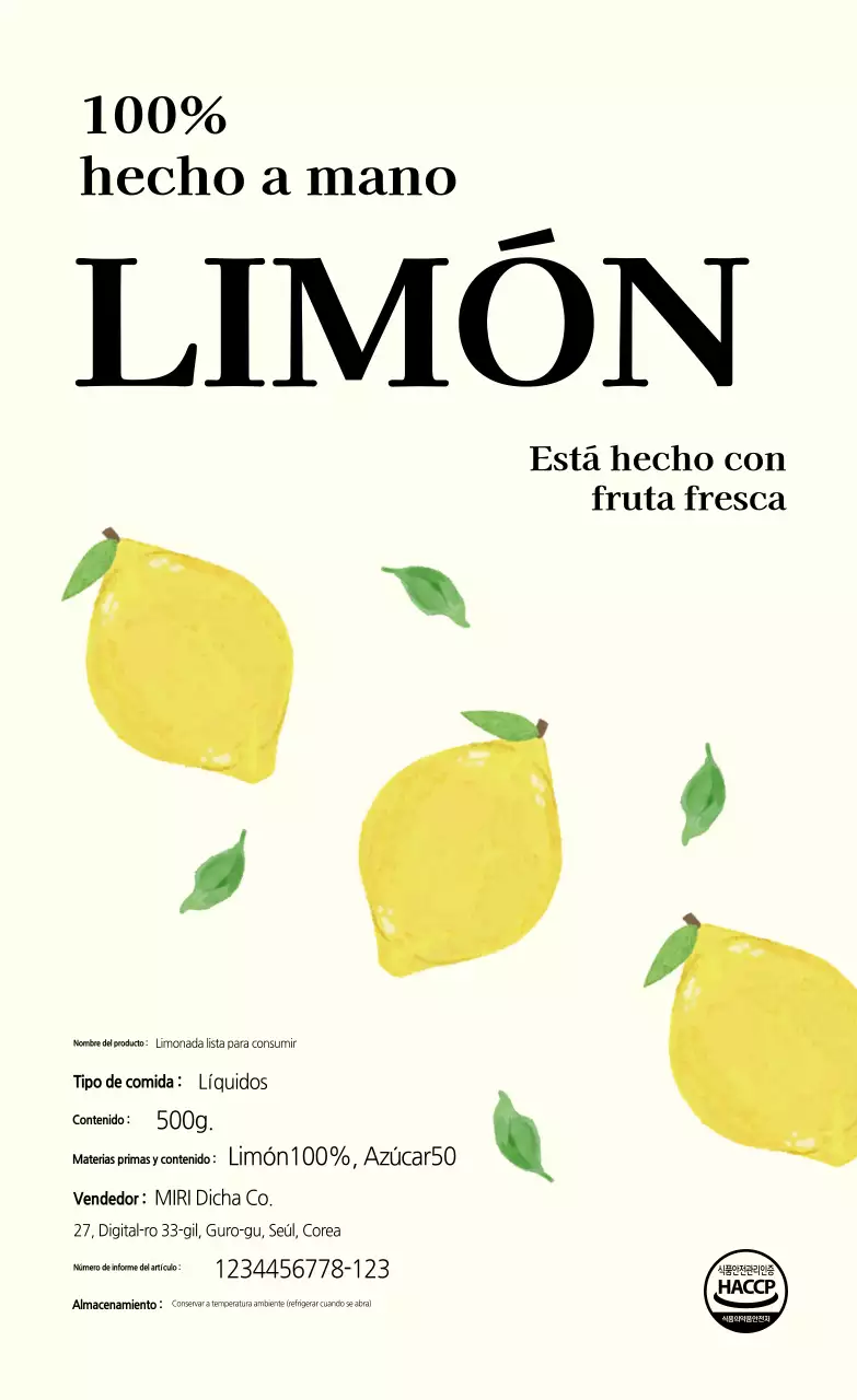 Póster de comida sencilla color marfil