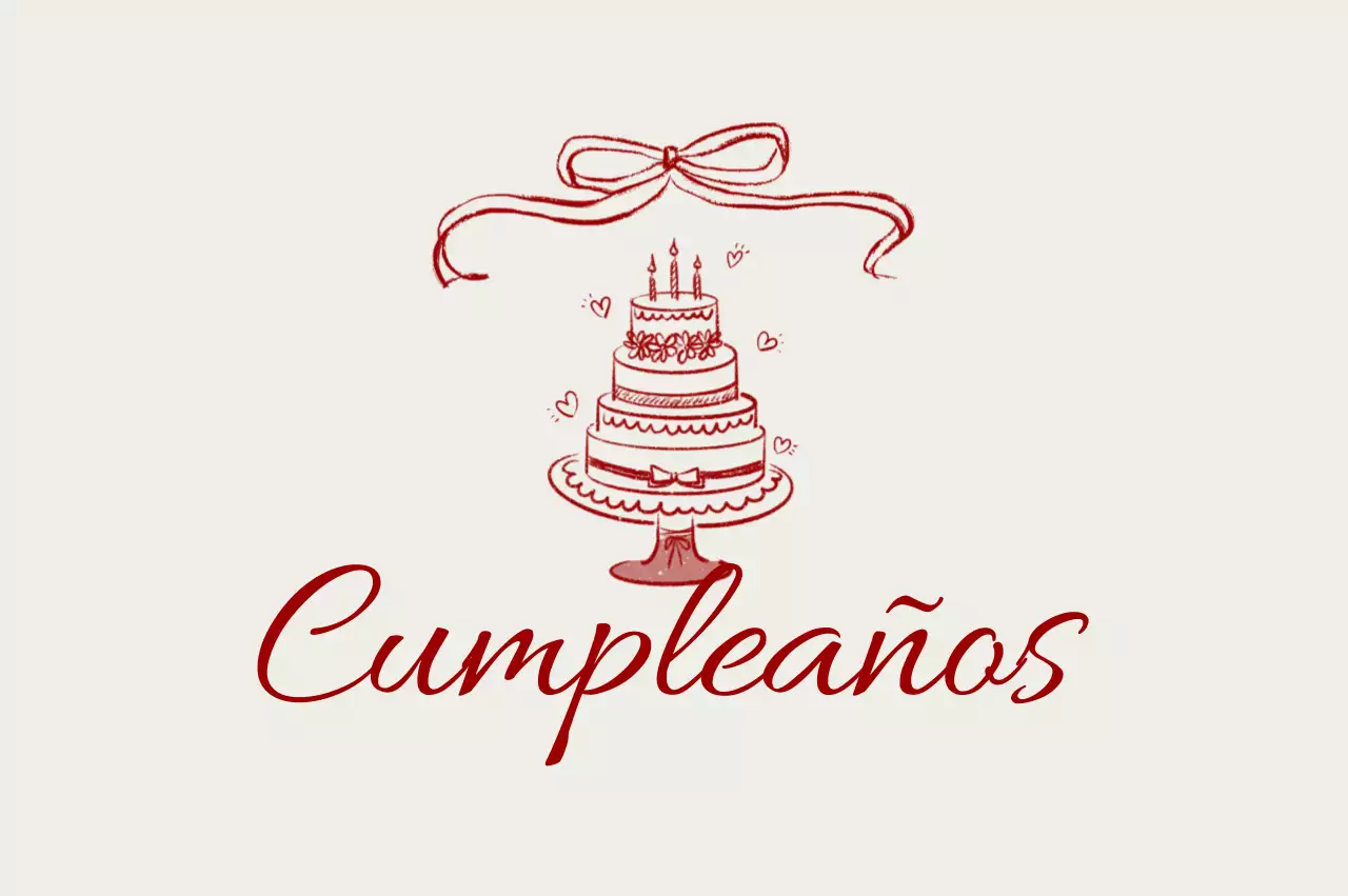 Tarjeta de cumpleaños sencilla en rojo