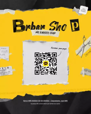 Promoción de barbería vintage amarilla