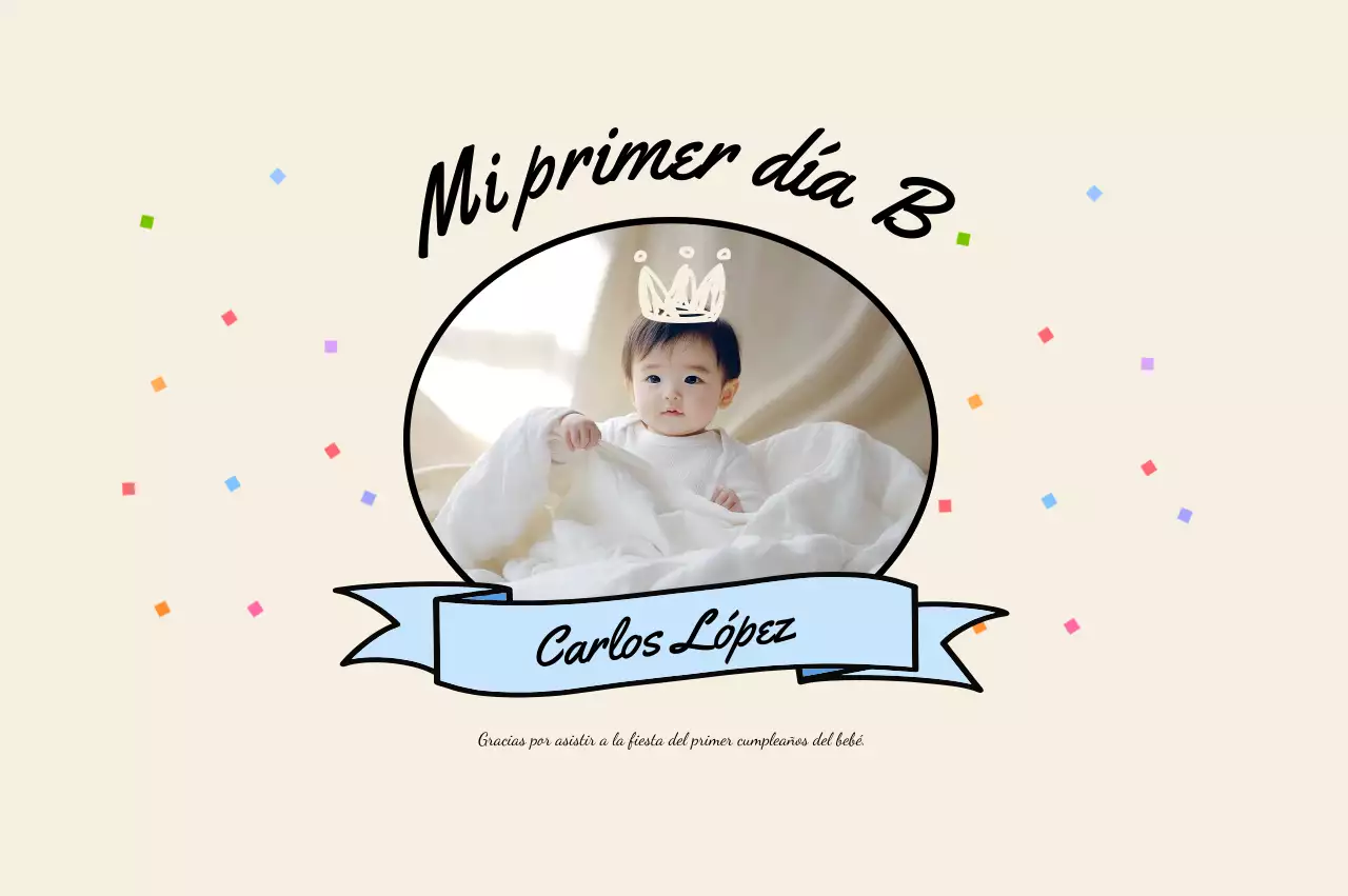 Invitación beige para baby shower