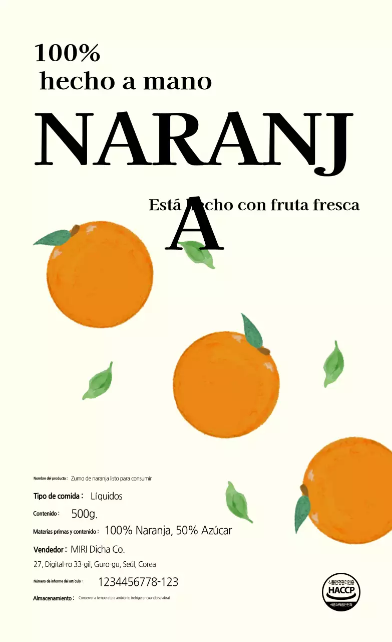 Póster de comida sencilla color marfil