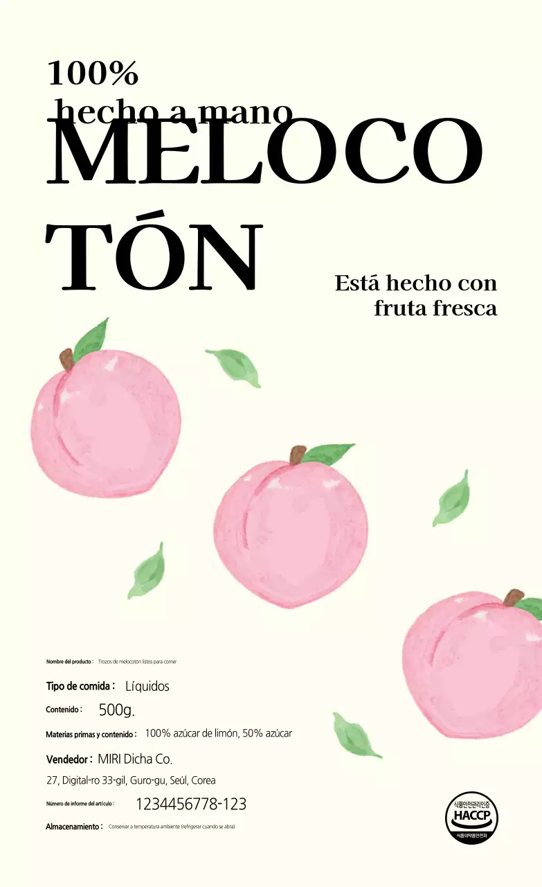 Póster de comida sencilla color marfil