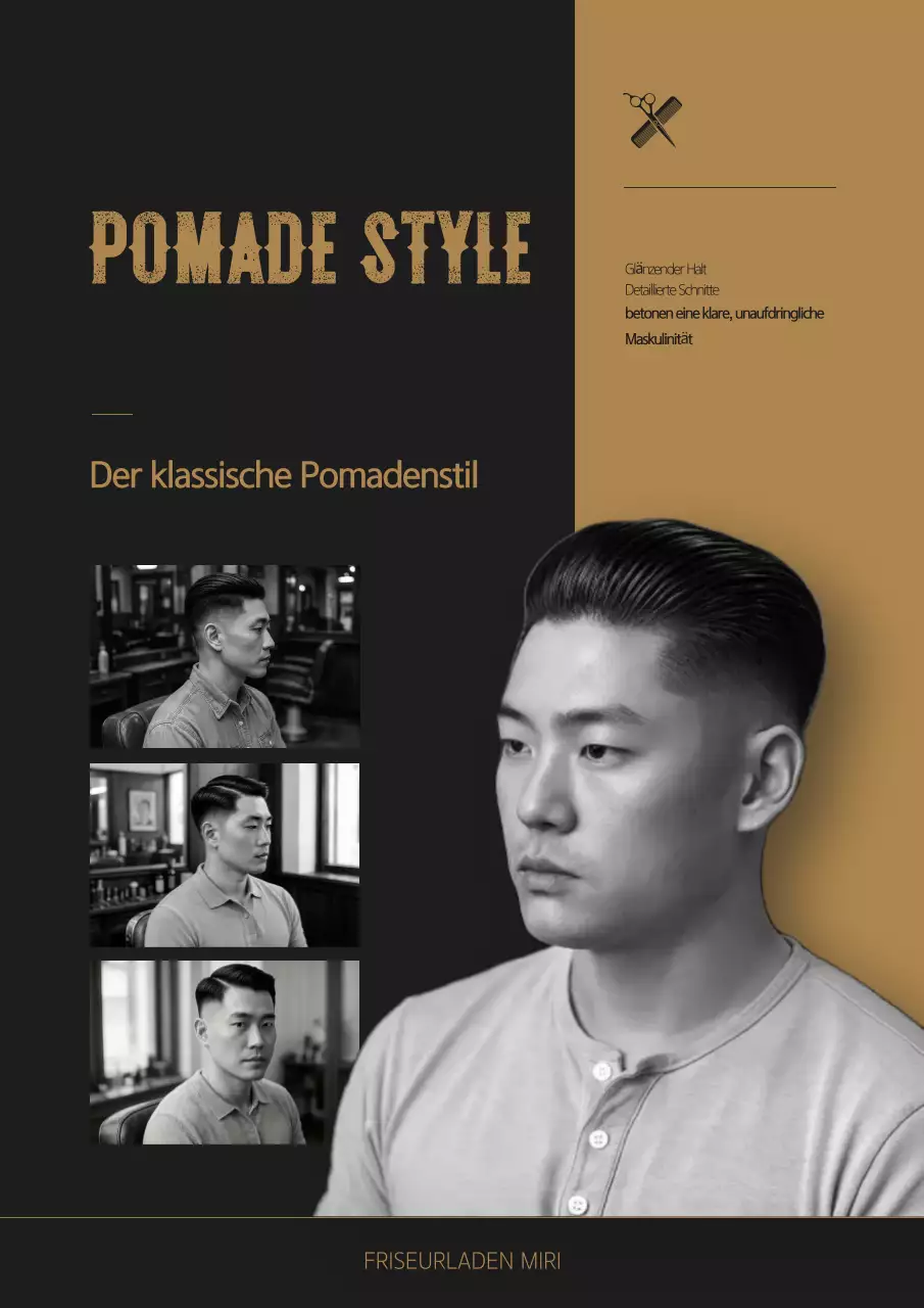 Schwarze Vintage-Frisur-Werbung