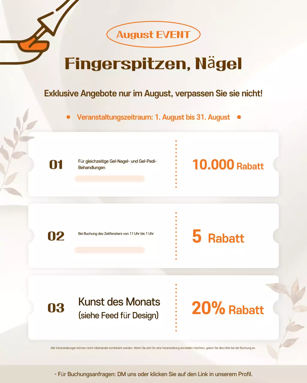 Beige Simple Nail Event Guide