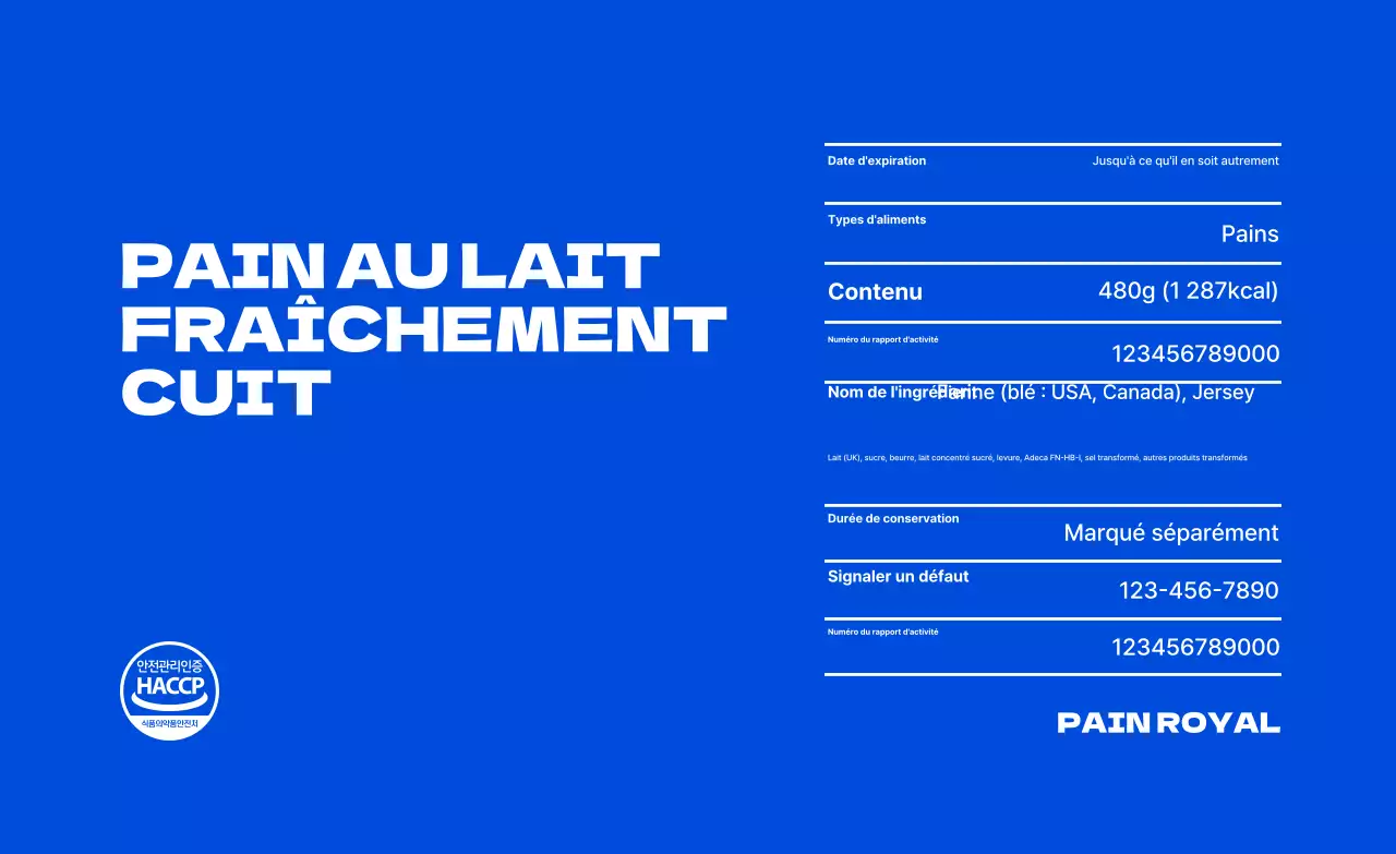 Présentation des produits de boulangerie Blue Modern