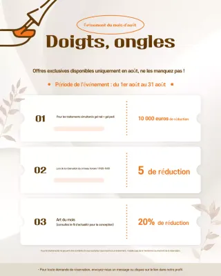Guide d'événement pour ongles beiges simples