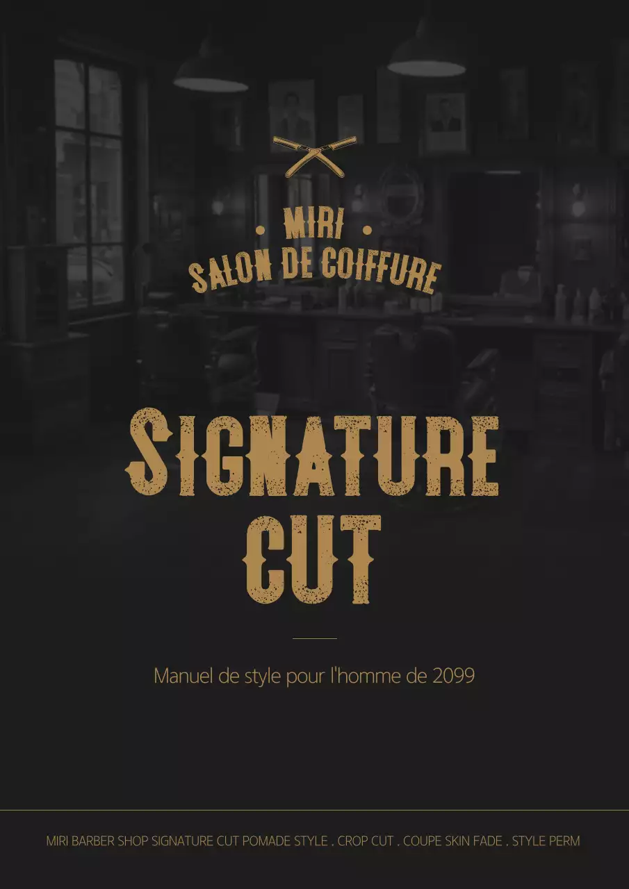 Publicité pour une coiffure noire vintage