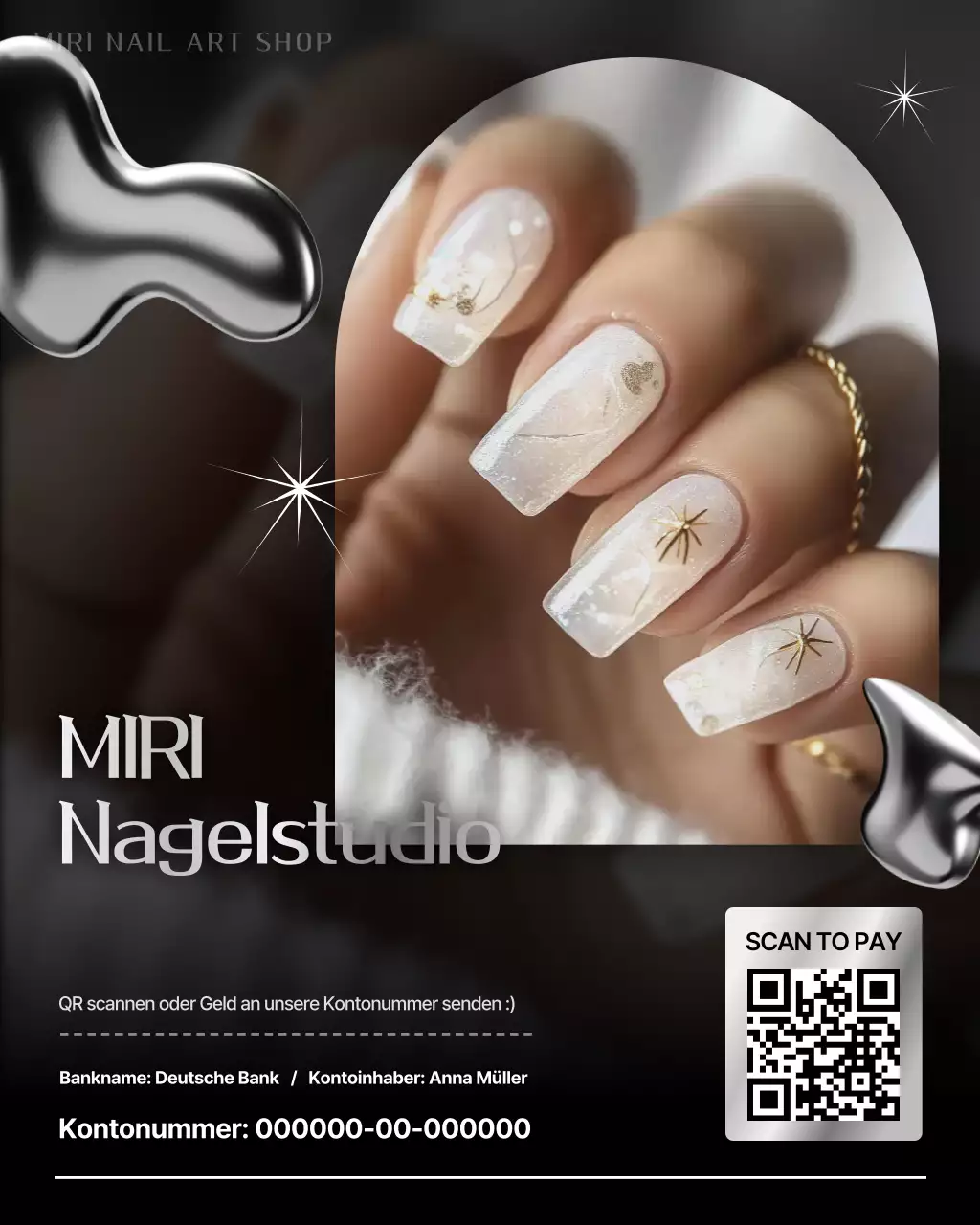Schwarze stilvolle Nail Art Promotion