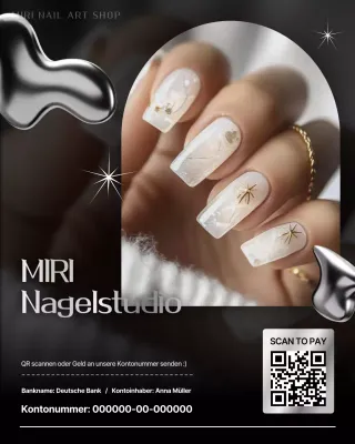 Schwarze stilvolle Nail Art Promotion