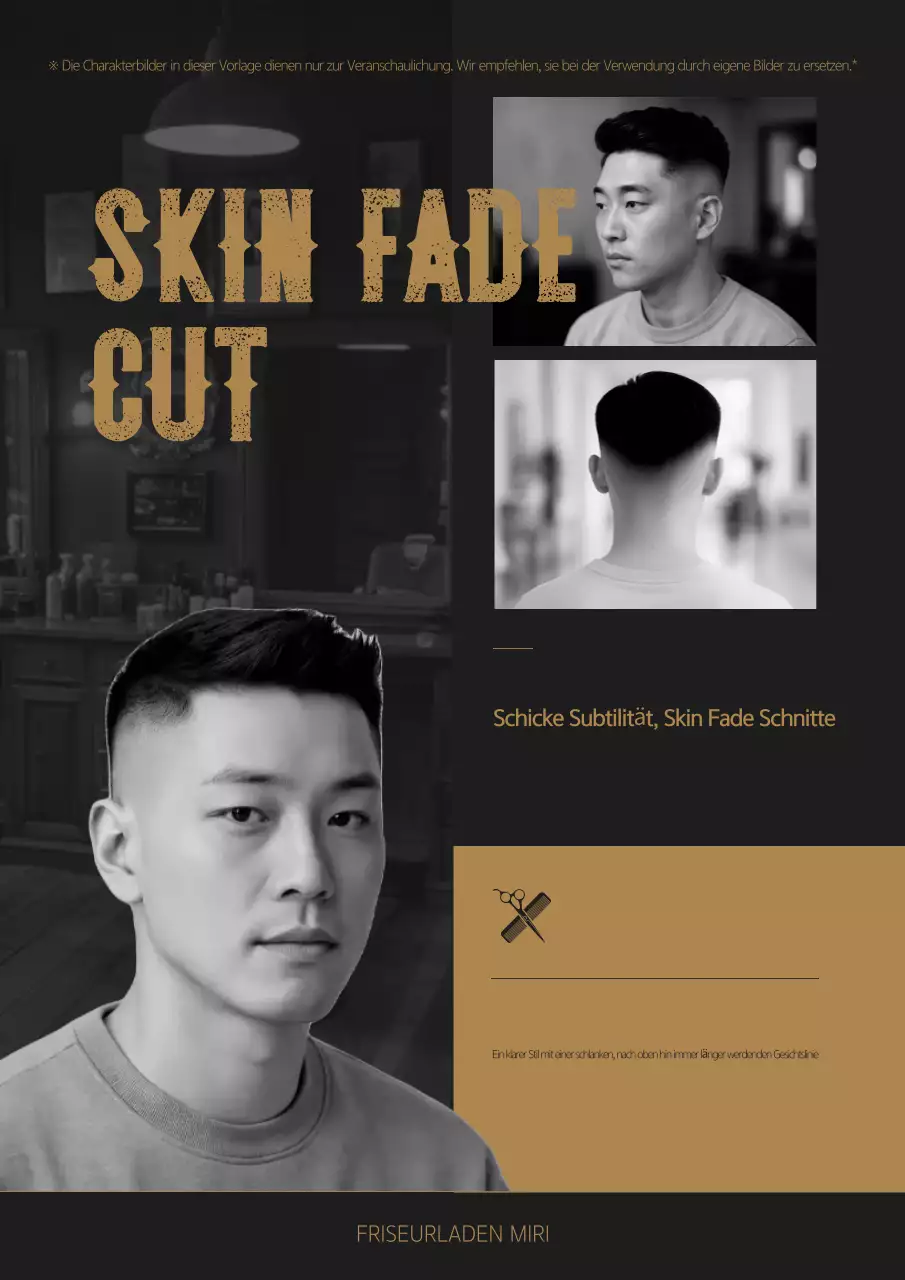 Schwarze Vintage-Frisur-Werbung