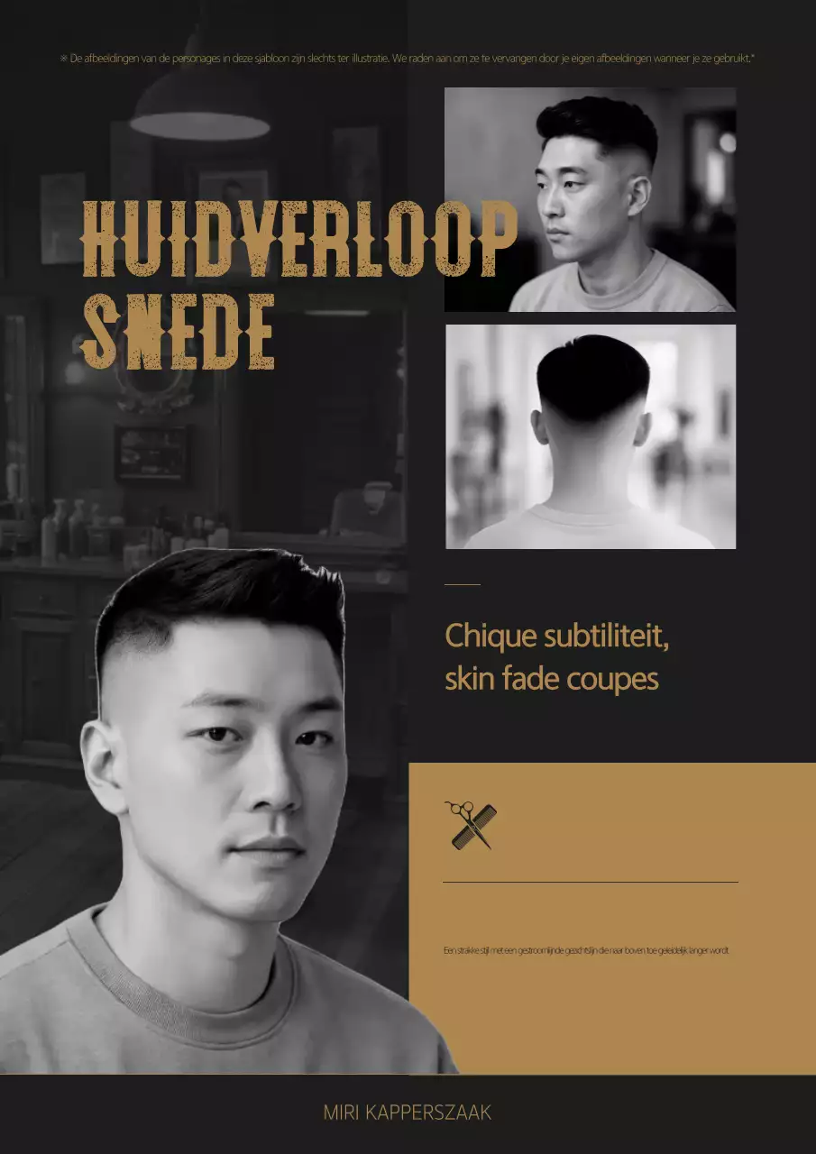 Advertentie voor zwart vintage kapsel