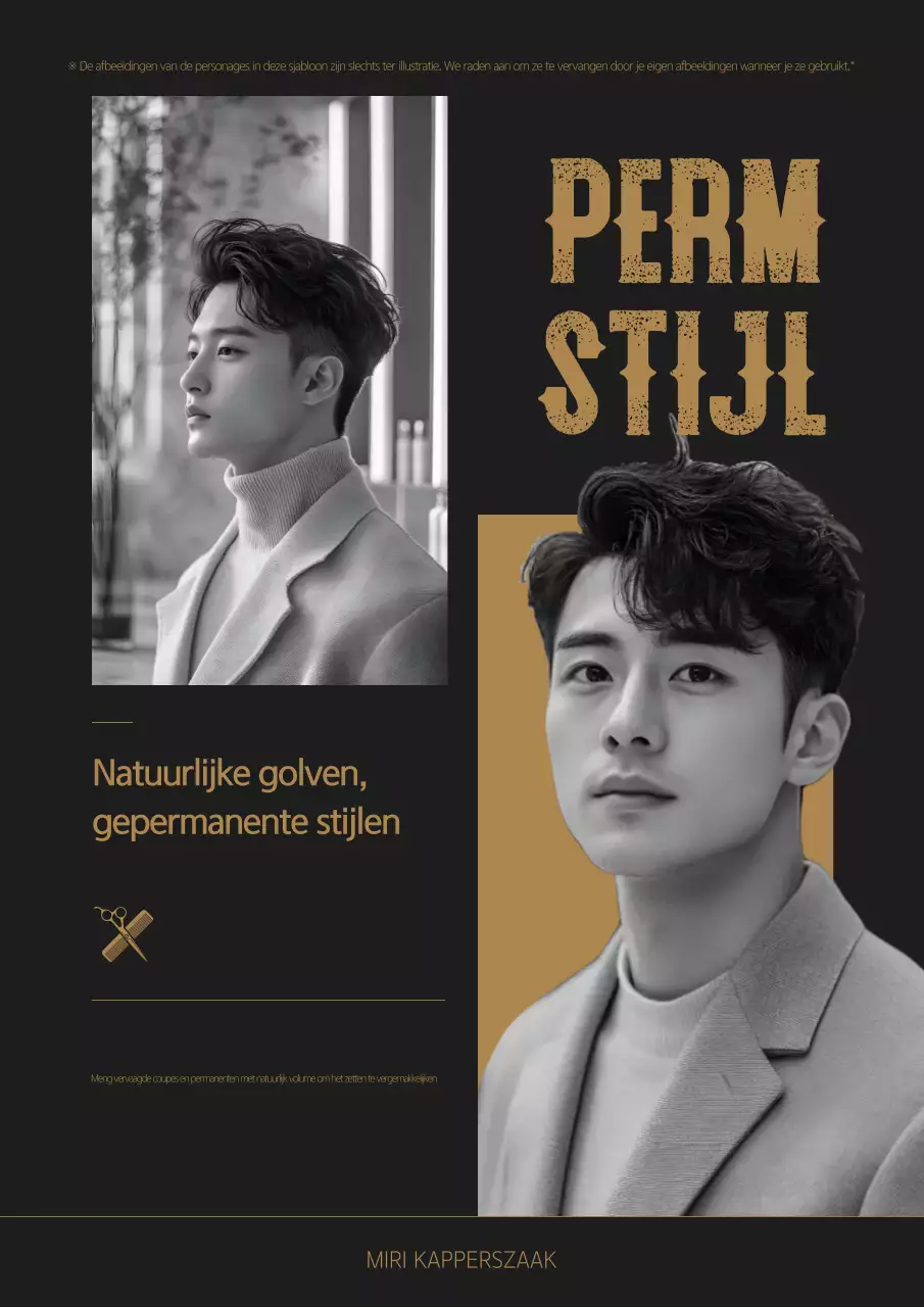 Advertentie voor zwart vintage kapsel