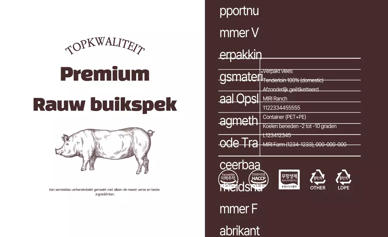 Bruine traditionele vleesverpakking