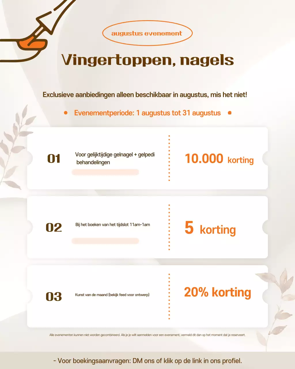 Beige Eenvoudige Nagelevenementgids