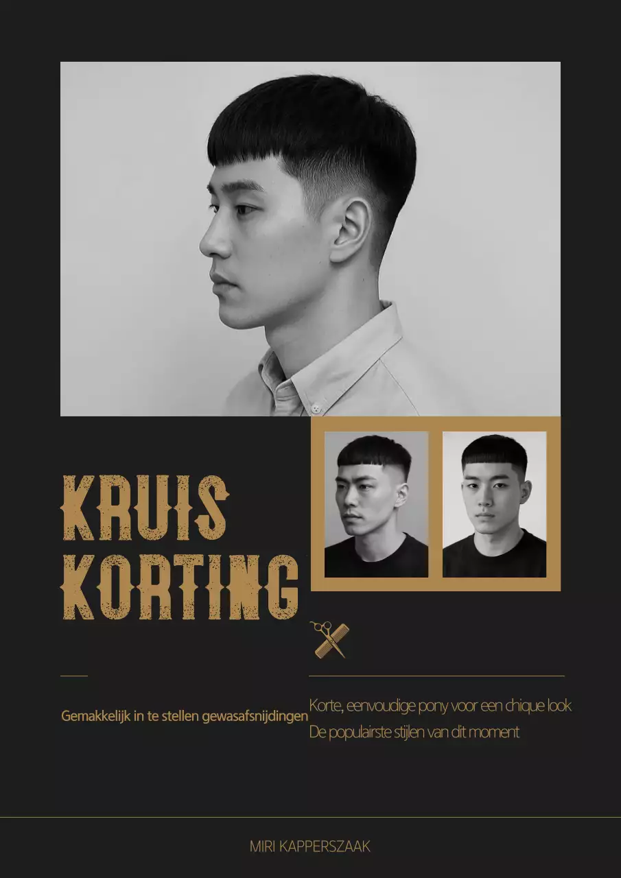 Advertentie voor zwart vintage kapsel