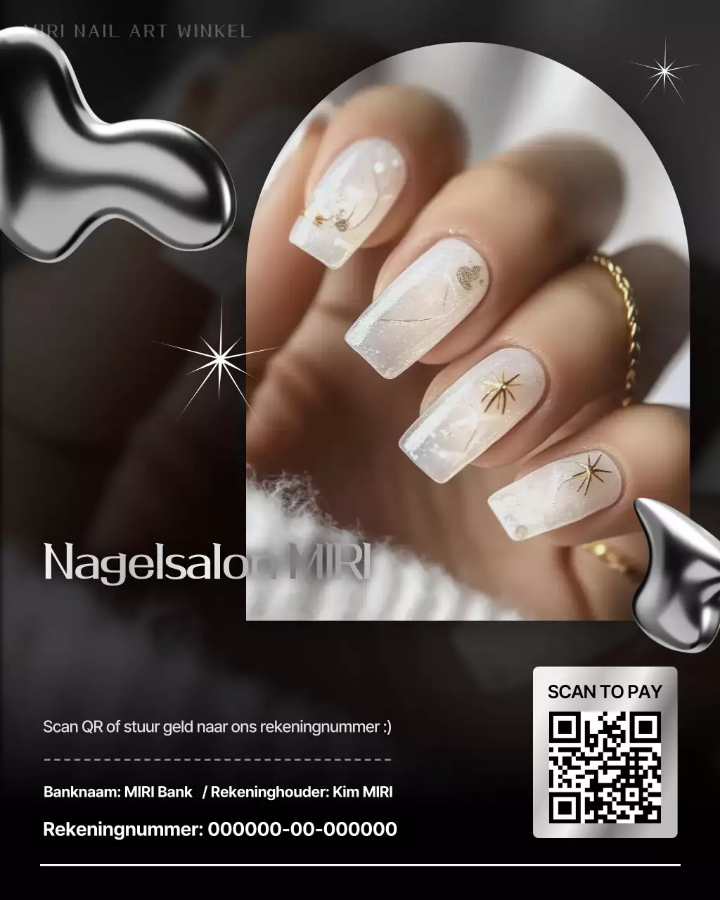 Zwarte stijlvolle nagelkunstpromotie