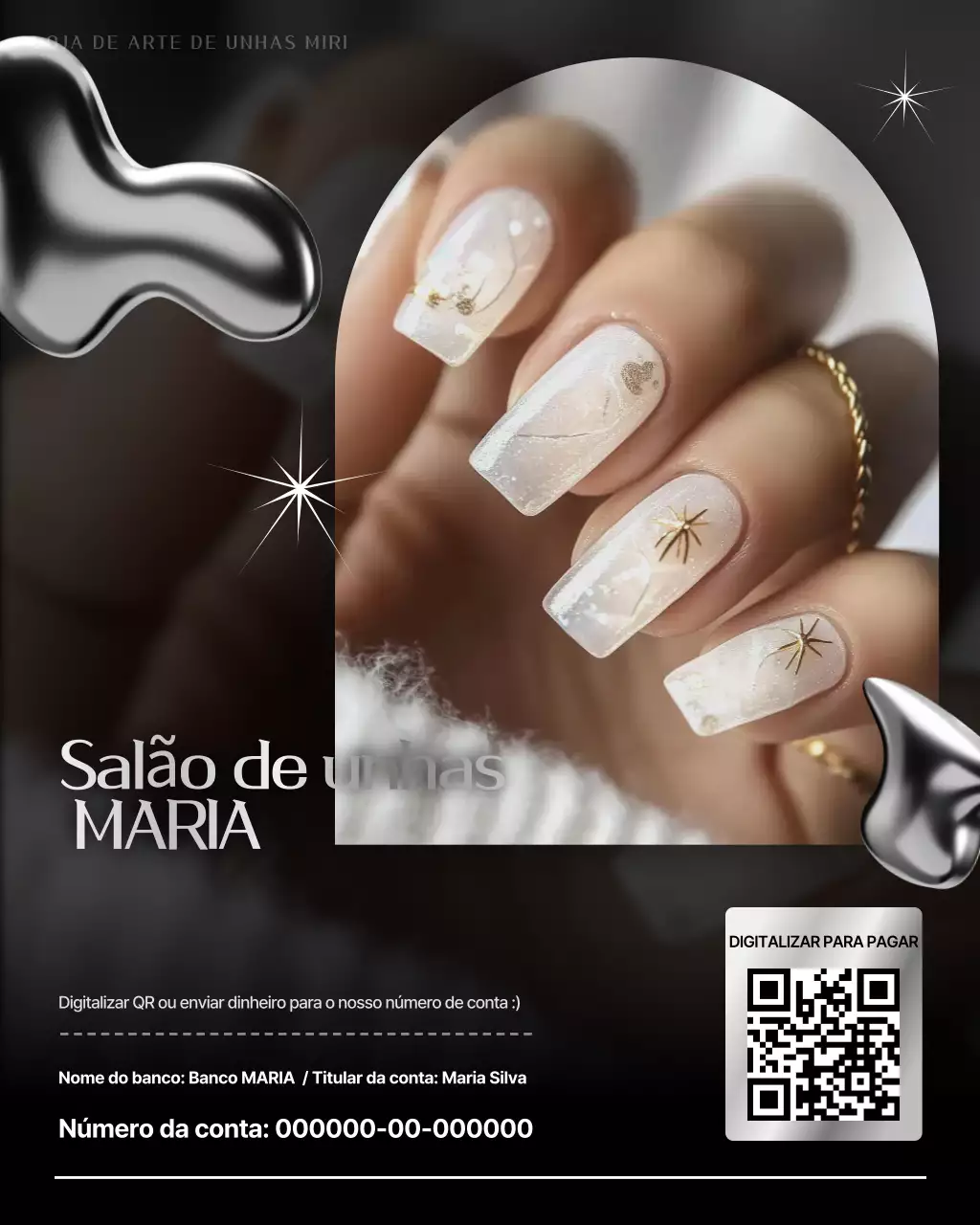 Promoção de Nail Art Preto e Elegante