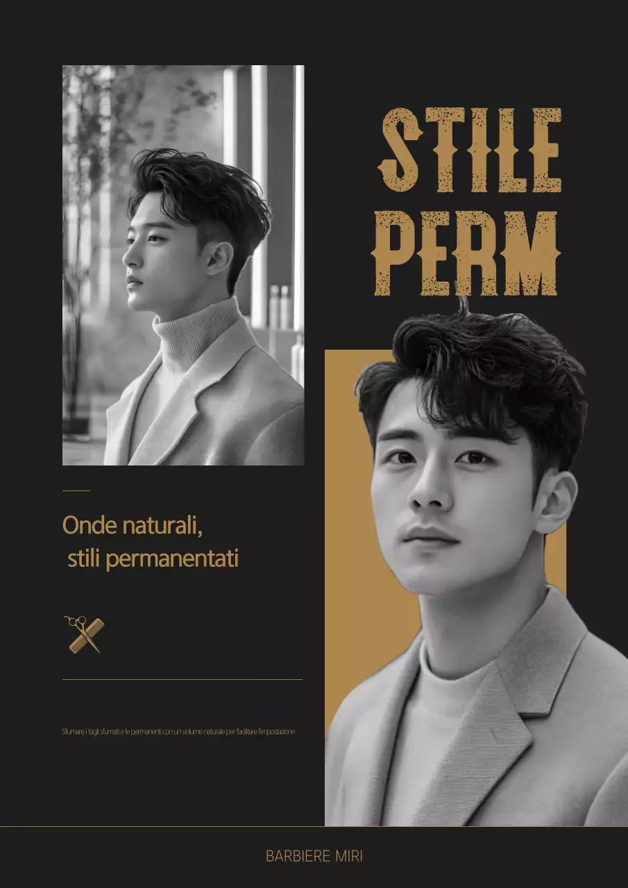 Pubblicità di acconciature vintage nere