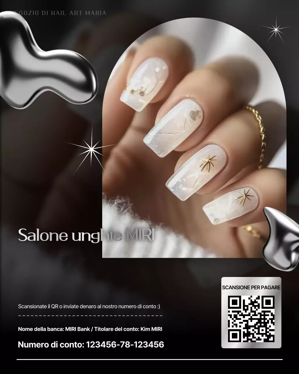 Promozione nail art nera ed elegante