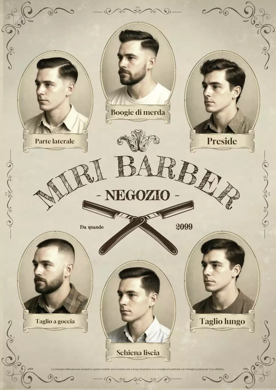 Pubblicità di acconciature vintage beige