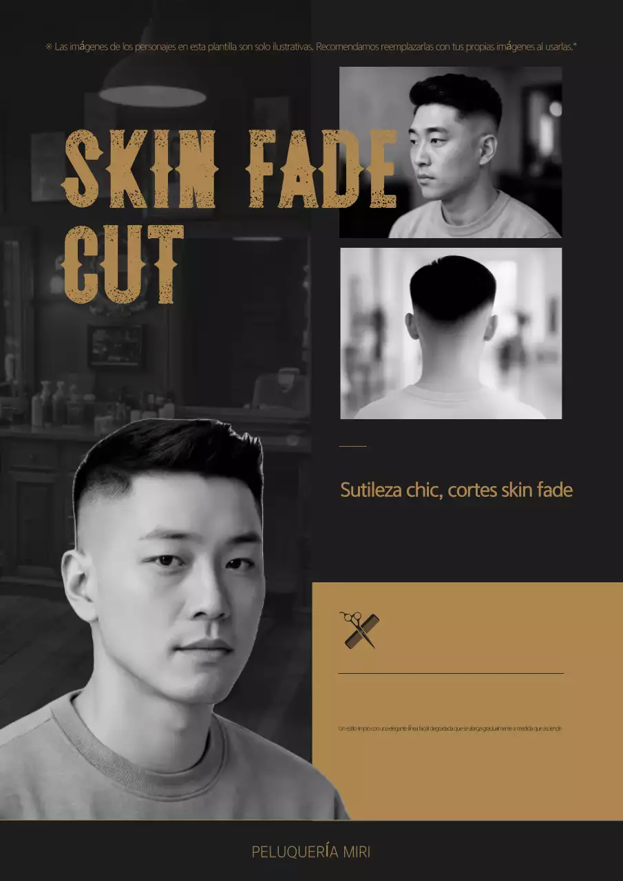 Anuncio de peinado vintage negro